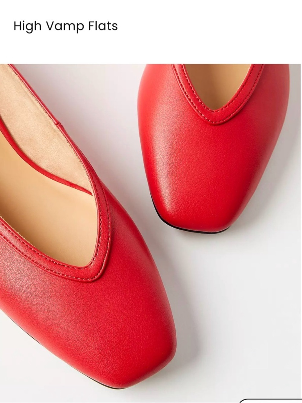 LOFT Red Leather Ballet Flats - Picture 2 of 2